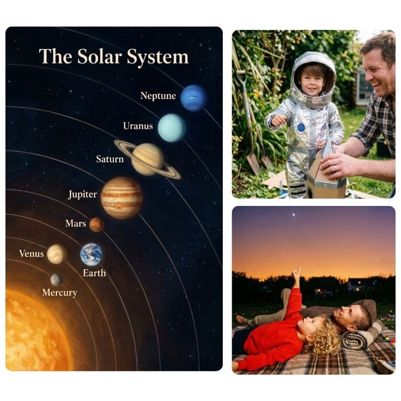 Inside the space story — solar system page and stargazing